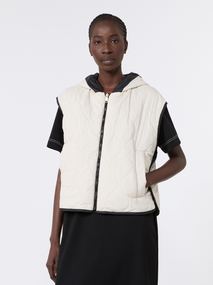 Reversible water-repellent canvas padded gilet - BLACK - Max Mara - 5