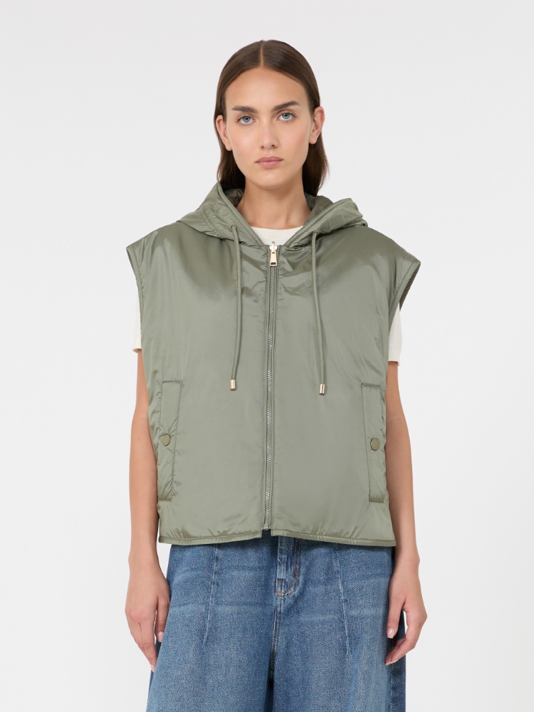 Reversible water-repellent canvas padded gilet - KAKI - Max Mara - 2