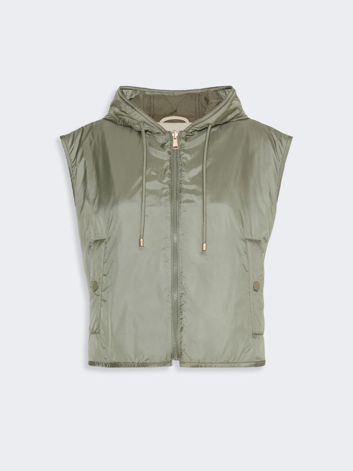 Reversible water-repellent canvas padded gilet - KAKI - Max Mara - 6