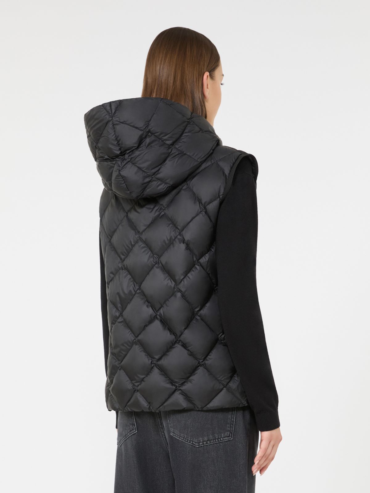 Water-repellent plain-weave fabric padded gilet - BLACK - Max Mara - 3