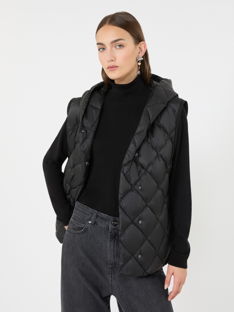 Water-repellent plain-weave fabric padded gilet - BLACK - Max Mara - 4