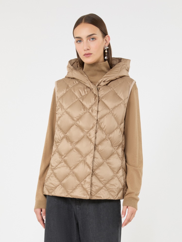 Water-repellent plain-weave fabric padded gilet - CAMEL - Max Mara - 2