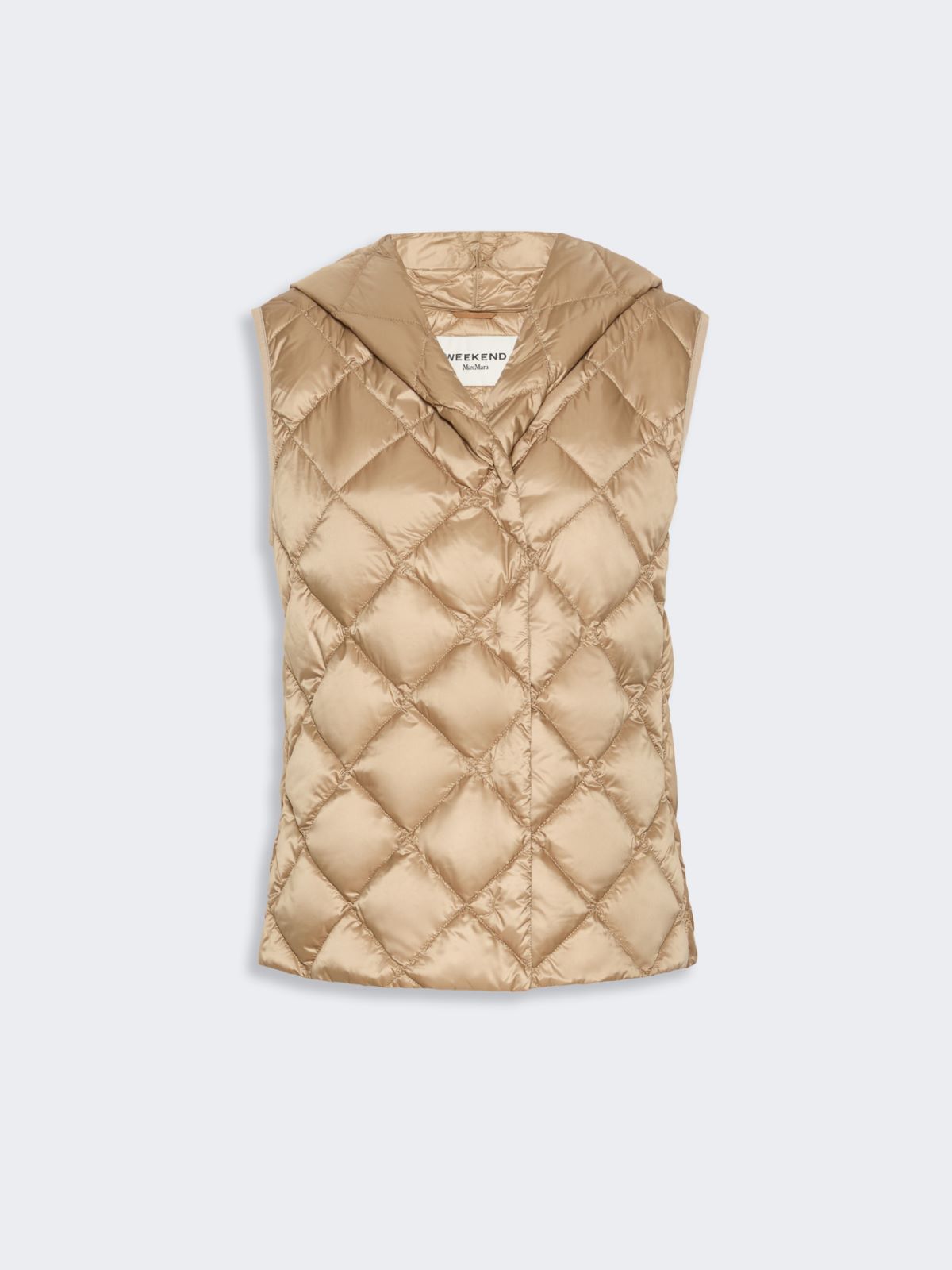 Water-repellent plain-weave fabric padded gilet - CAMEL - Max Mara - 5