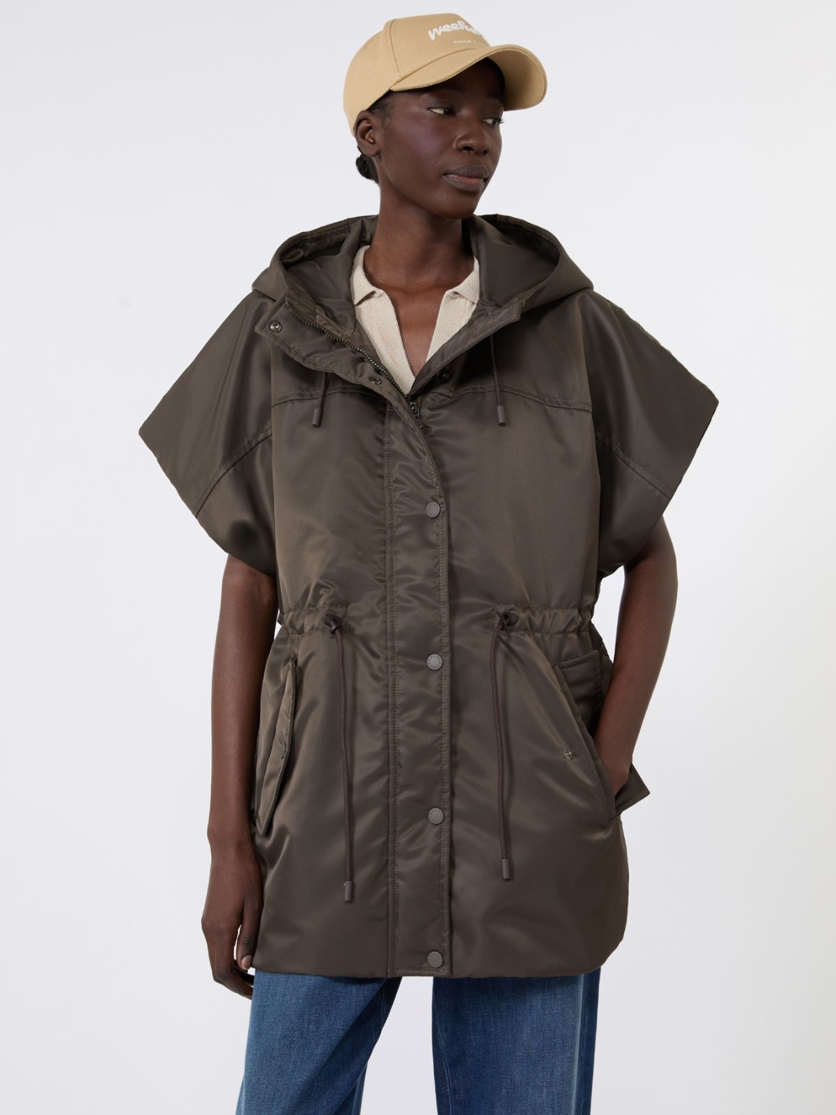 Water-repellent twill padded gilet - MUD - Max Mara - 4