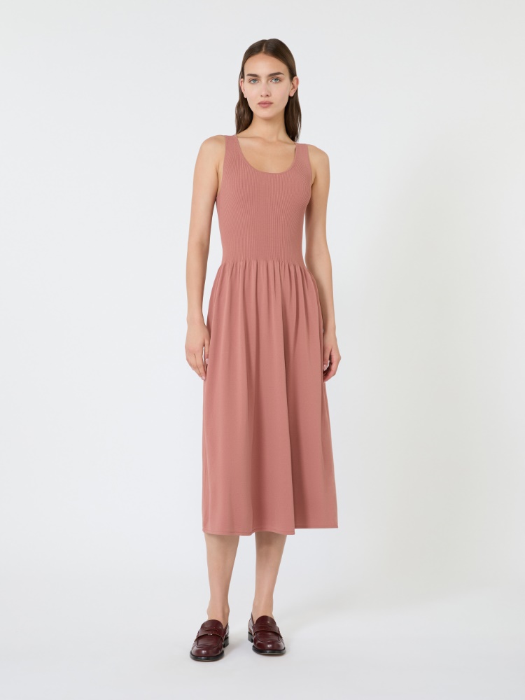 Langes Kleid aus Viskosegewebe - TERRAKOTTA - 2