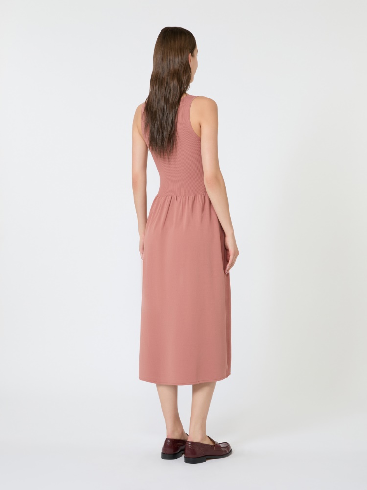 Langes Kleid aus Viskosegewebe - TERRAKOTTA - 3
