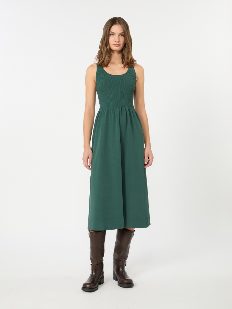 Long viscose yarn dress - GREEN - 2