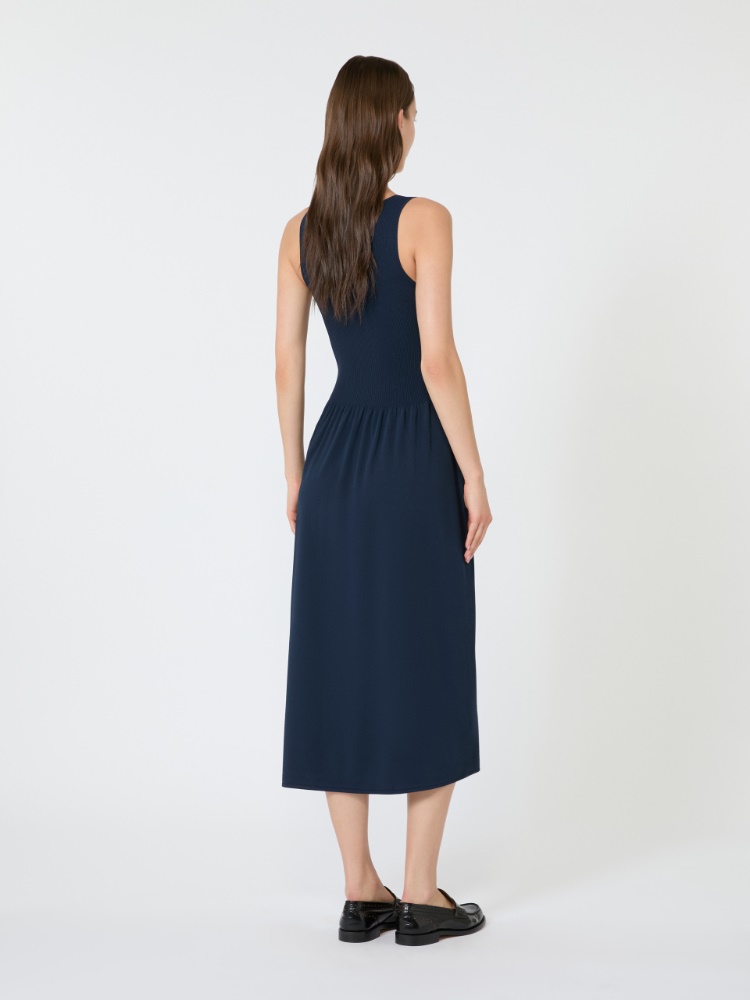 Langes Kleid aus Viskosegewebe - BLAU - 3