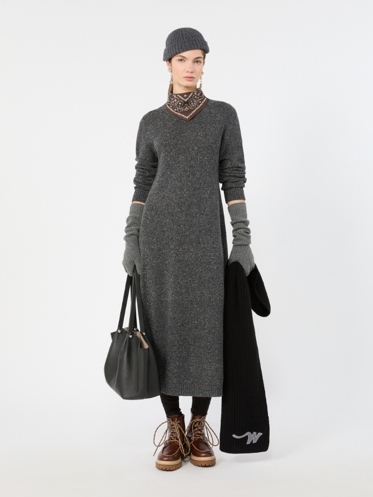 Dress in wool-blend tweed - DARK GREY - Max Mara