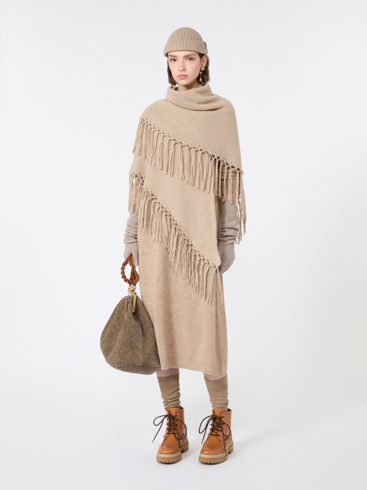 Dress in wool-blend tweed - BEIGE
