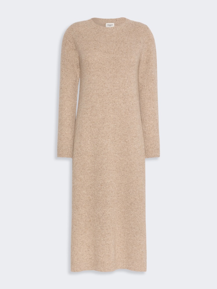 Dress in wool-blend tweed - BEIGE