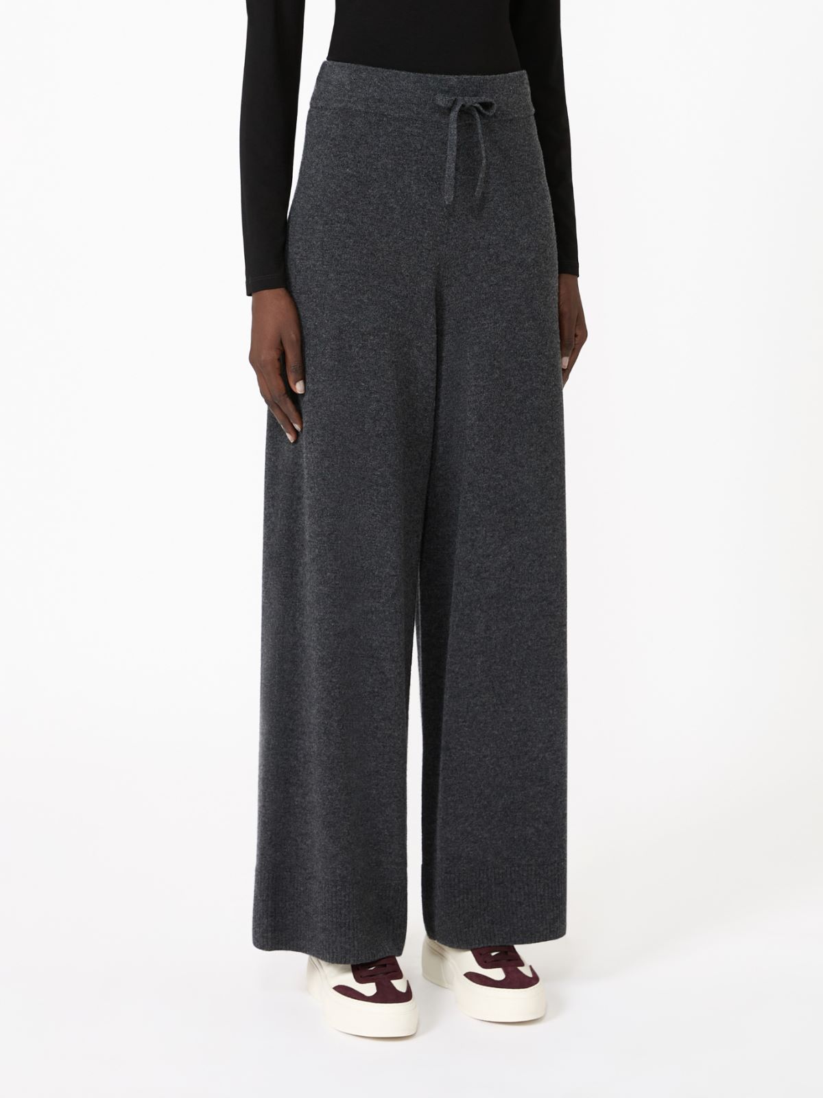 Wool and cashmere yarn trousers - DARK GREY - Max Mara - 2
