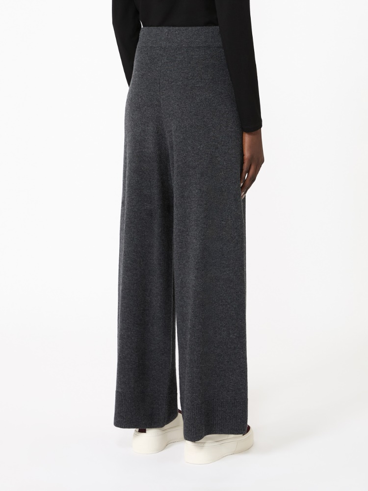 Wool and cashmere yarn trousers - DARK GREY - Max Mara - 3