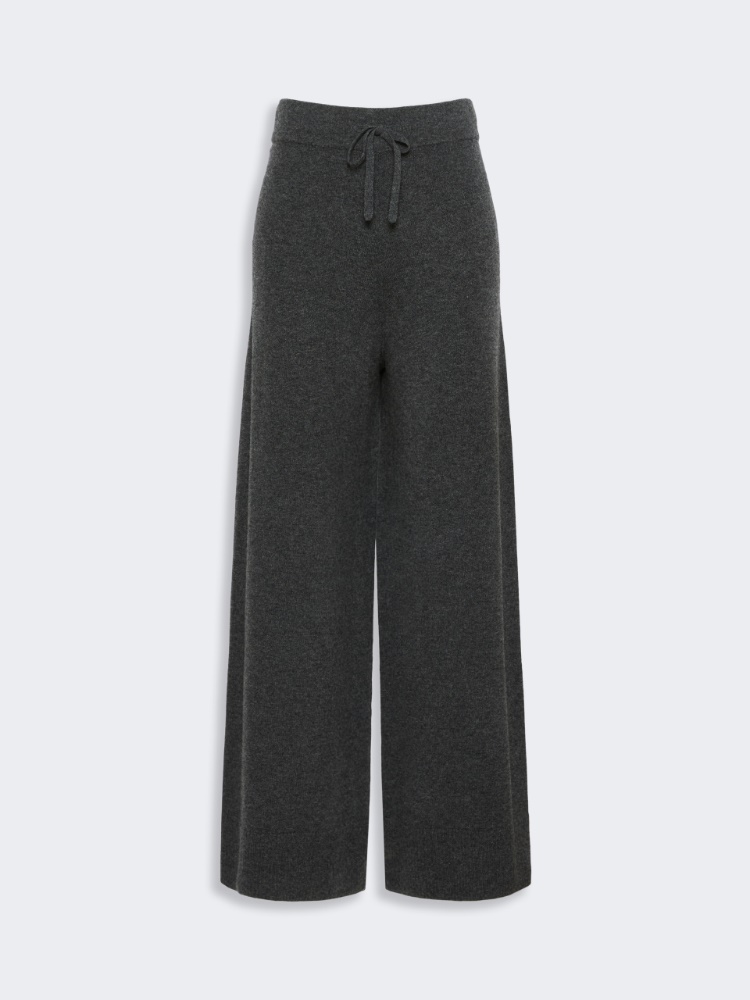 Wool and cashmere yarn trousers - DARK GREY