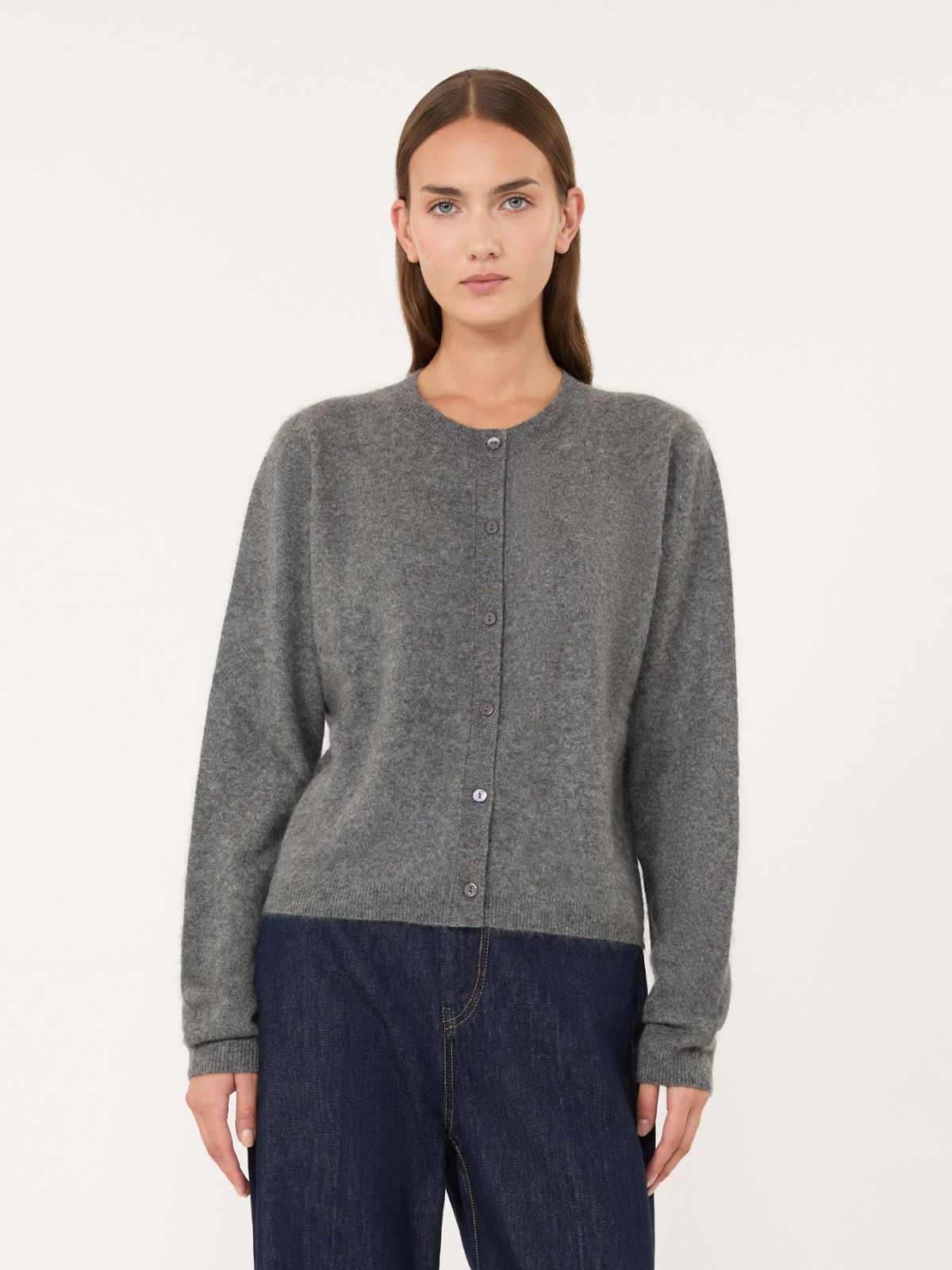 Wool and cashmere yarn cardigan - DARK GREY - Max Mara - 2
