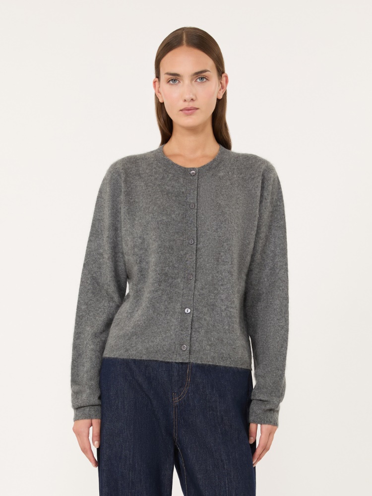 Wool and cashmere yarn cardigan - DARK GREY - Max Mara - 2