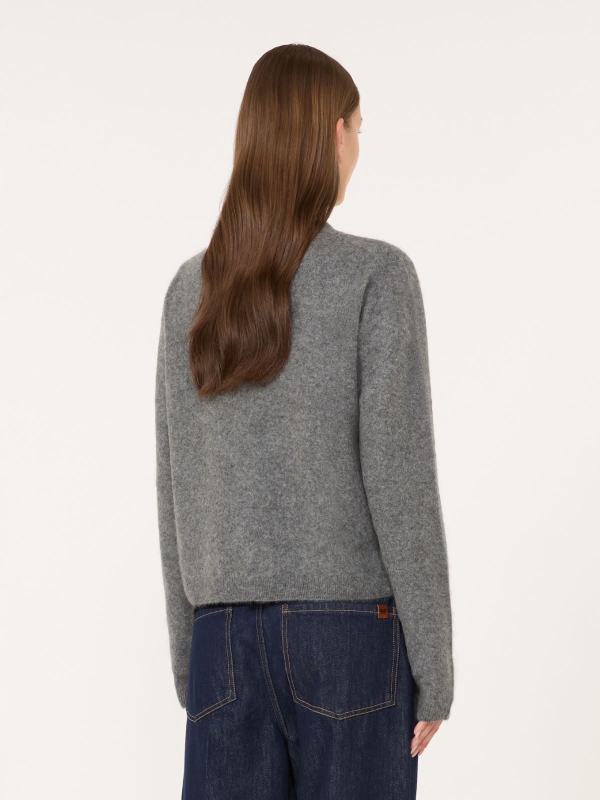 Wool and cashmere yarn cardigan - DARK GREY - Max Mara - 3