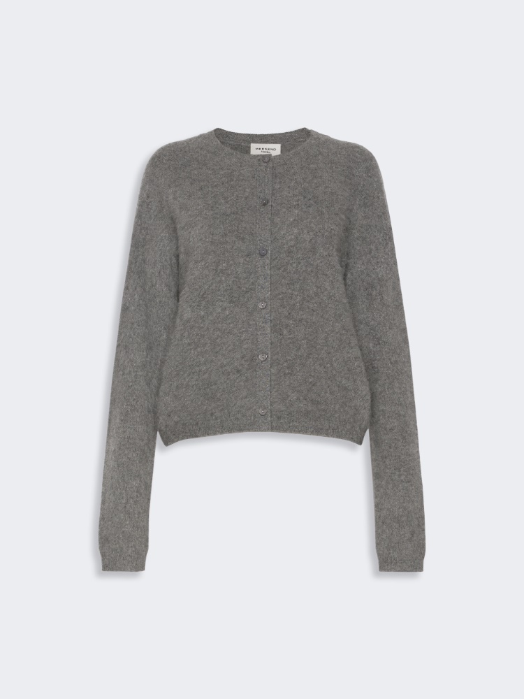 Wool and cashmere yarn cardigan - DARK GREY - Max Mara - 5