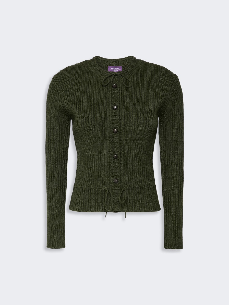 Ribbed wool cardigan