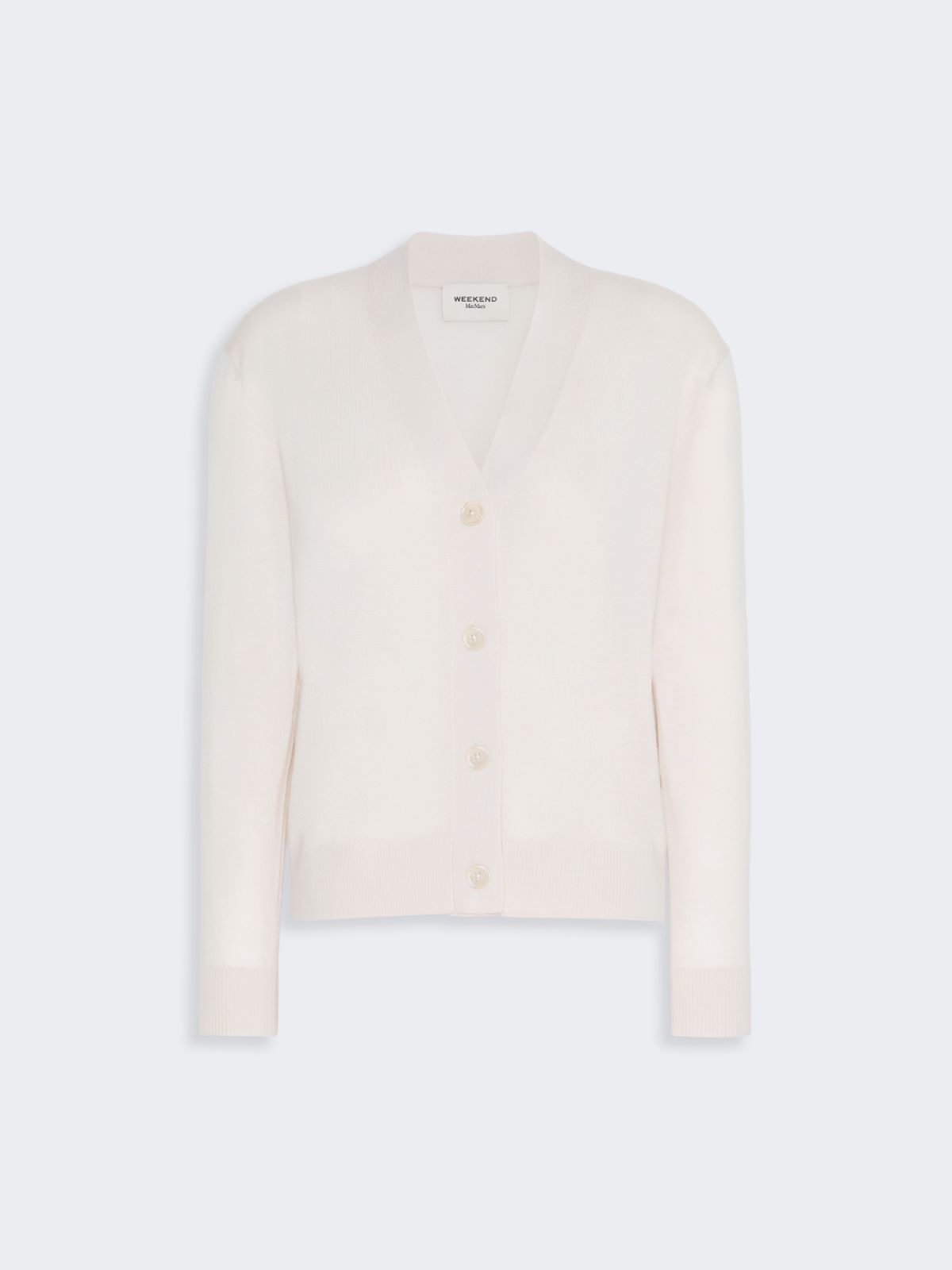 Wool, silk and cashmere V-neck cardigan - IVORY - Max Mara - 5