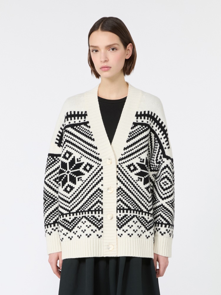 Cardigan in lana jacquard - NERO - Max Mara - 2