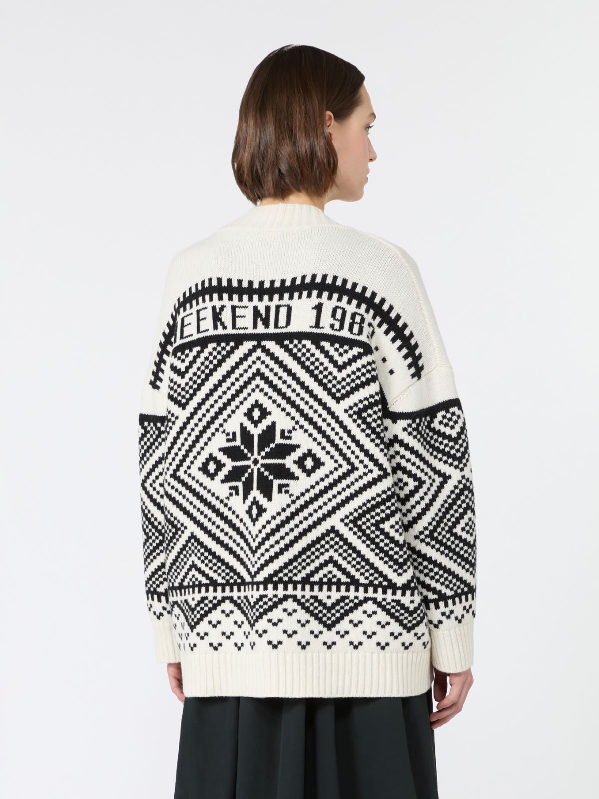 Cardigan in lana jacquard - NERO - Max Mara - 3