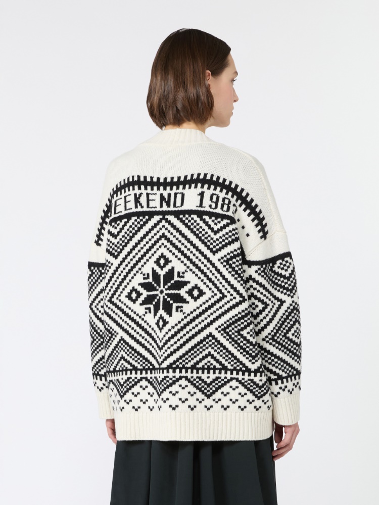 Cardigan in lana jacquard - NERO - Max Mara - 3