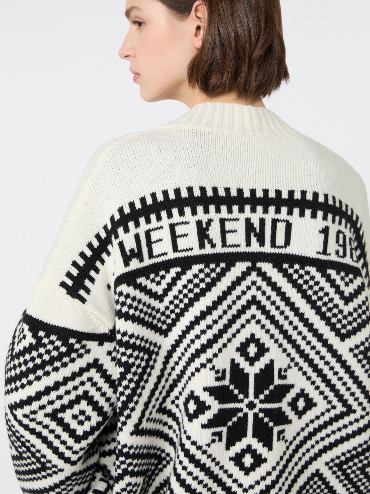 Cardigan in lana jacquard - NERO - Max Mara - 5