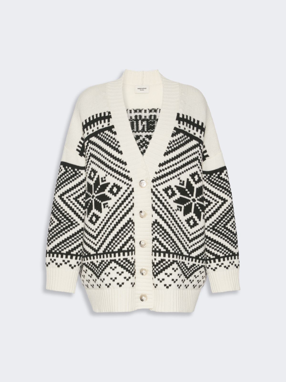 Cardigan in lana jacquard - NERO - Max Mara - 6