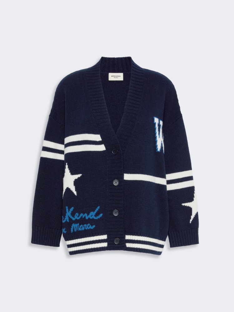 Żakardowy kardigan z wełny - ULTRAMARYNA - Max Mara - 6