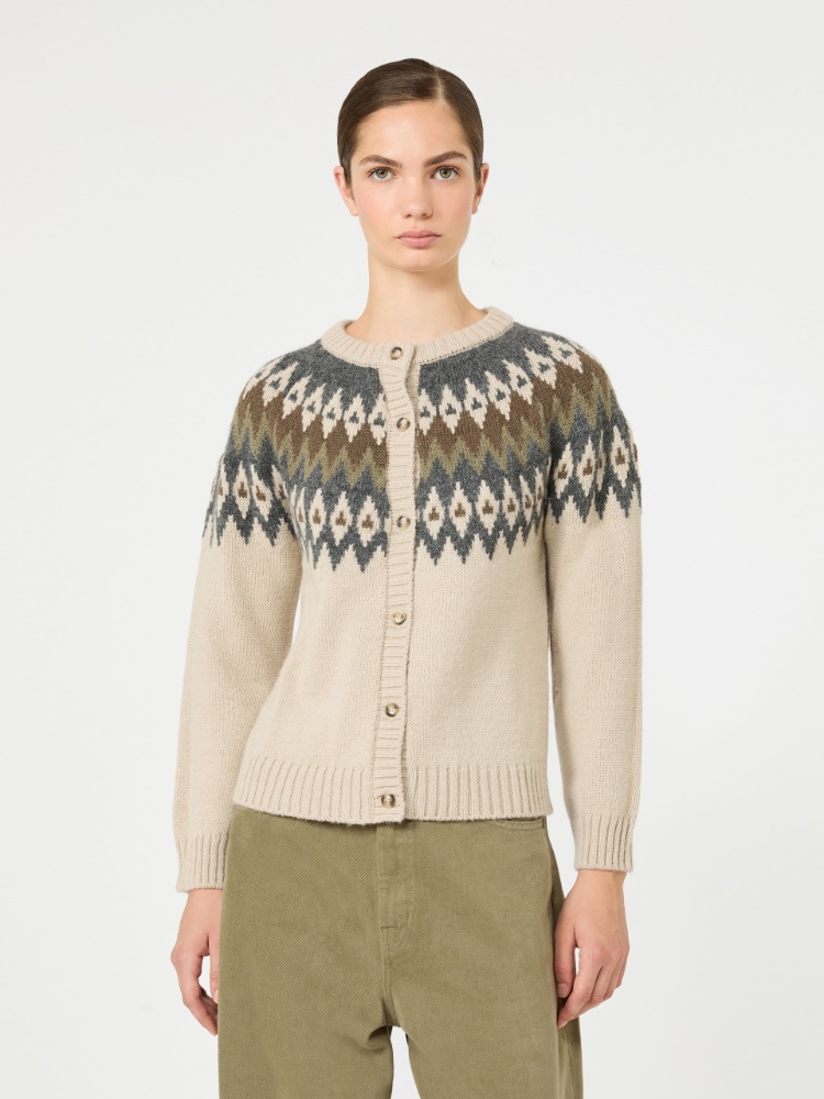 Alpaca and wool blend cardigan - BEIGE - Max Mara - 2
