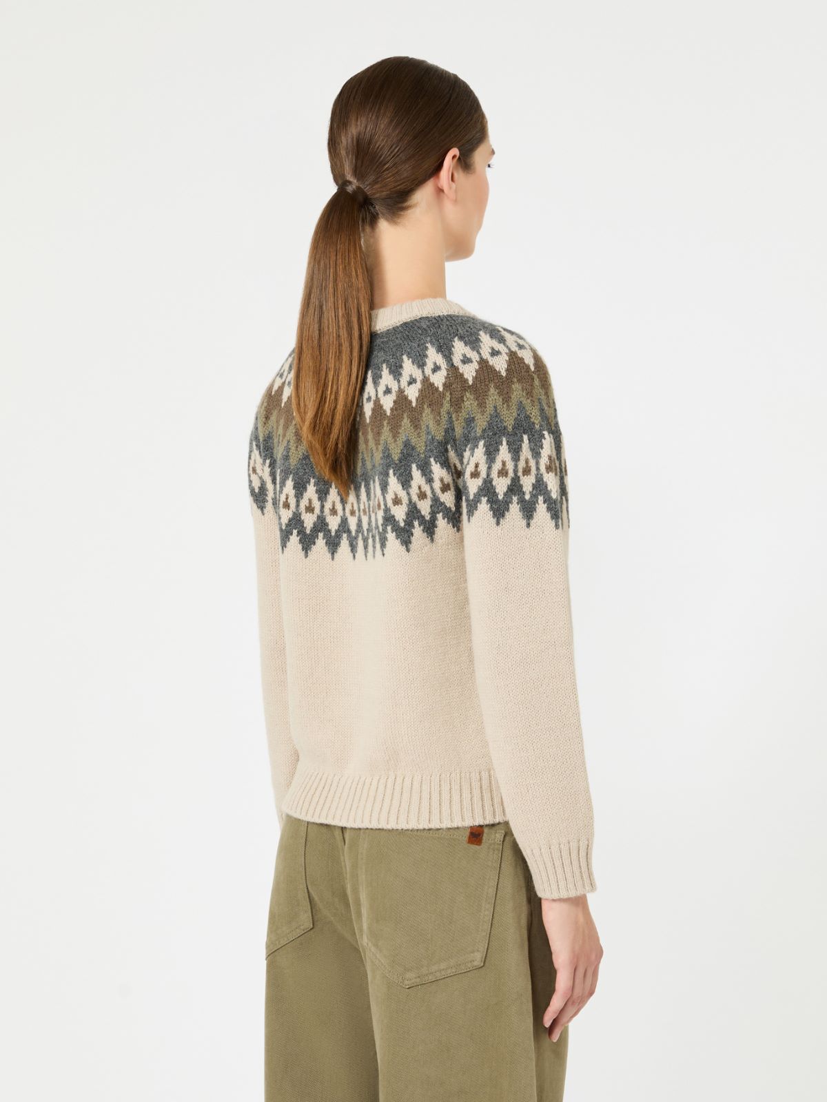 Alpaca and wool blend cardigan - BEIGE - Max Mara - 3
