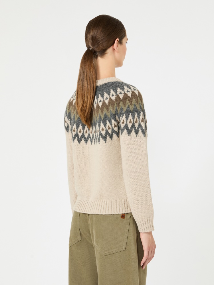 Alpaca and wool blend cardigan - BEIGE - Max Mara - 3