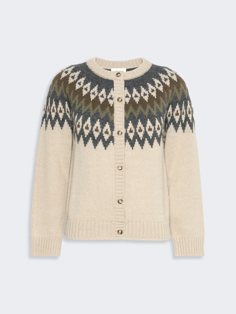 Alpaca and wool blend cardigan - BEIGE