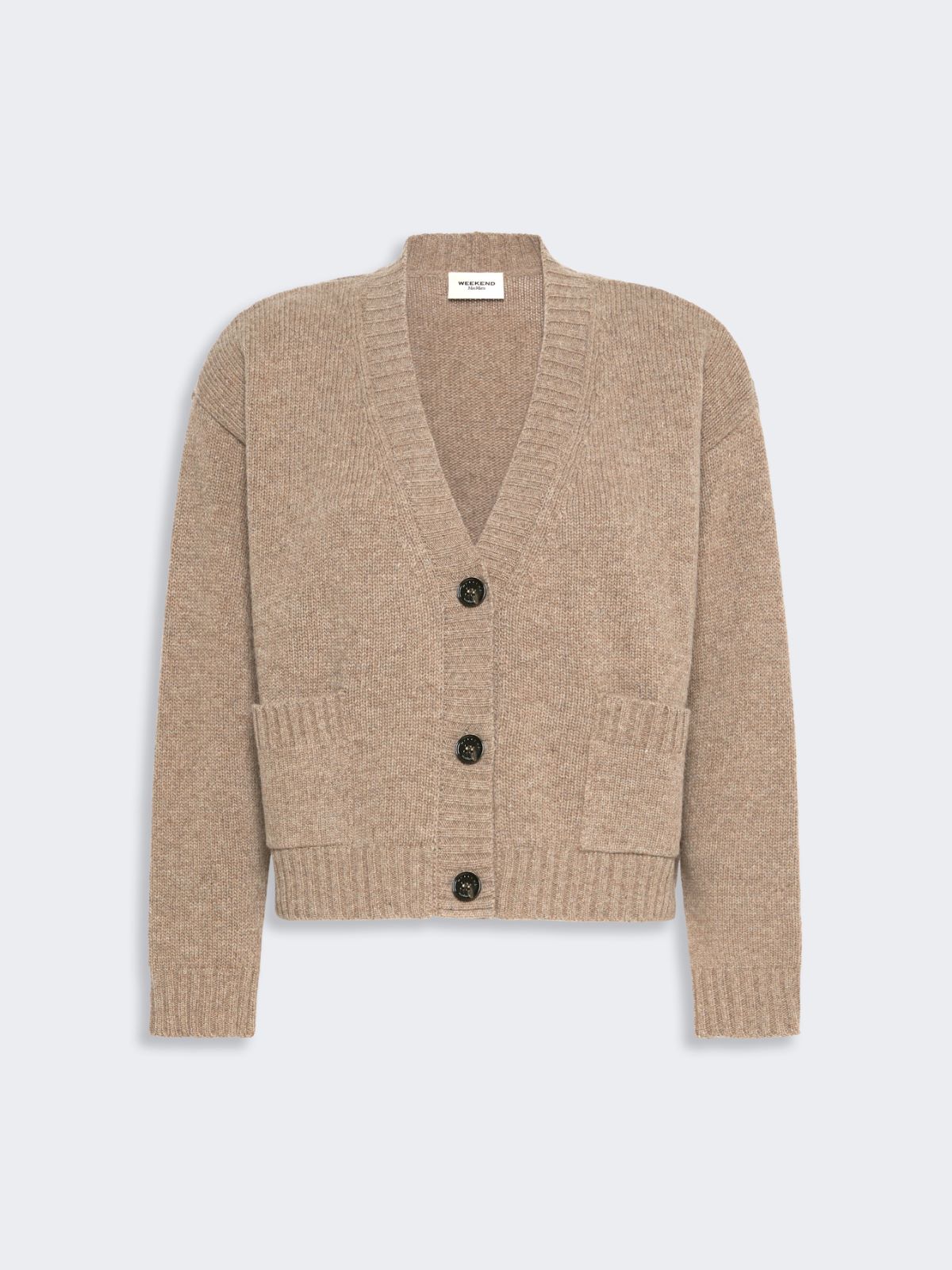 V-neck wool yarn cardigan - HAZELNUT BROWN - Max Mara - 5