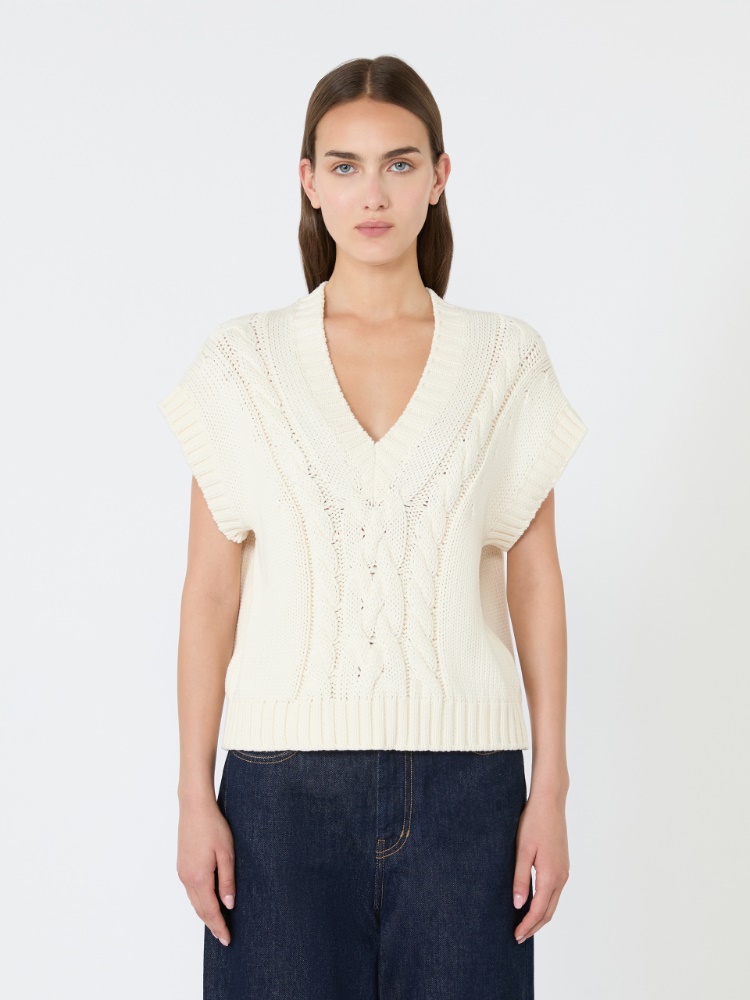 Gilet aus Baumwollgewebe - ECRU - 2
