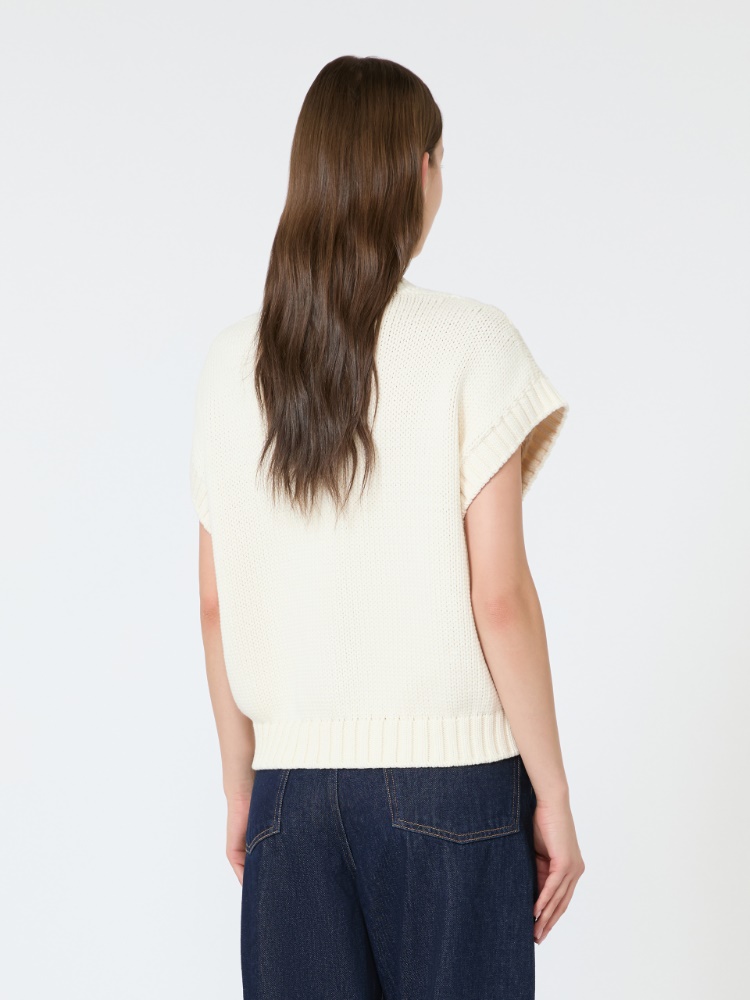Gilet aus Baumwollgewebe - ECRU - 3