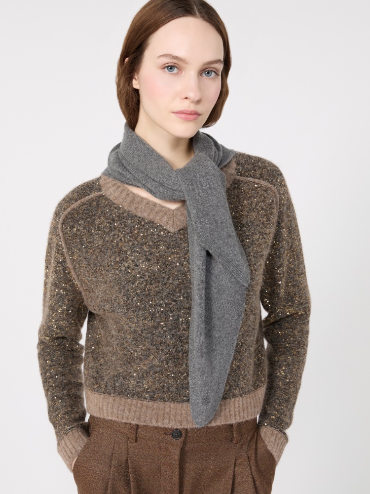 Maglia crop in misto alpaca - MARRON GLACE' - Max Mara - 4