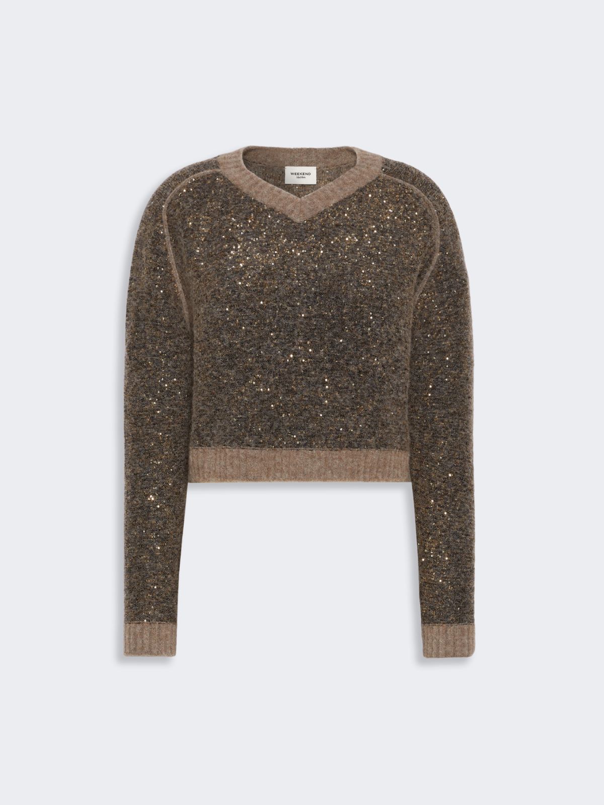 Maglia crop in misto alpaca - MARRON GLACE' - Max Mara - 5
