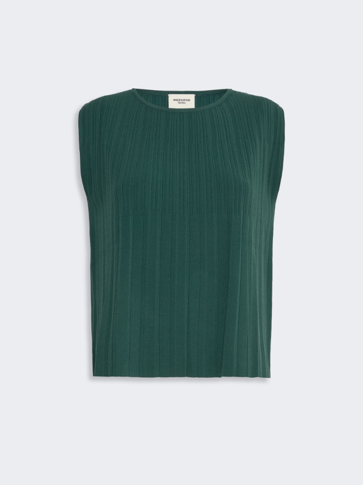 Pullover aus Plissee-Viskosegewebe - GRUEN