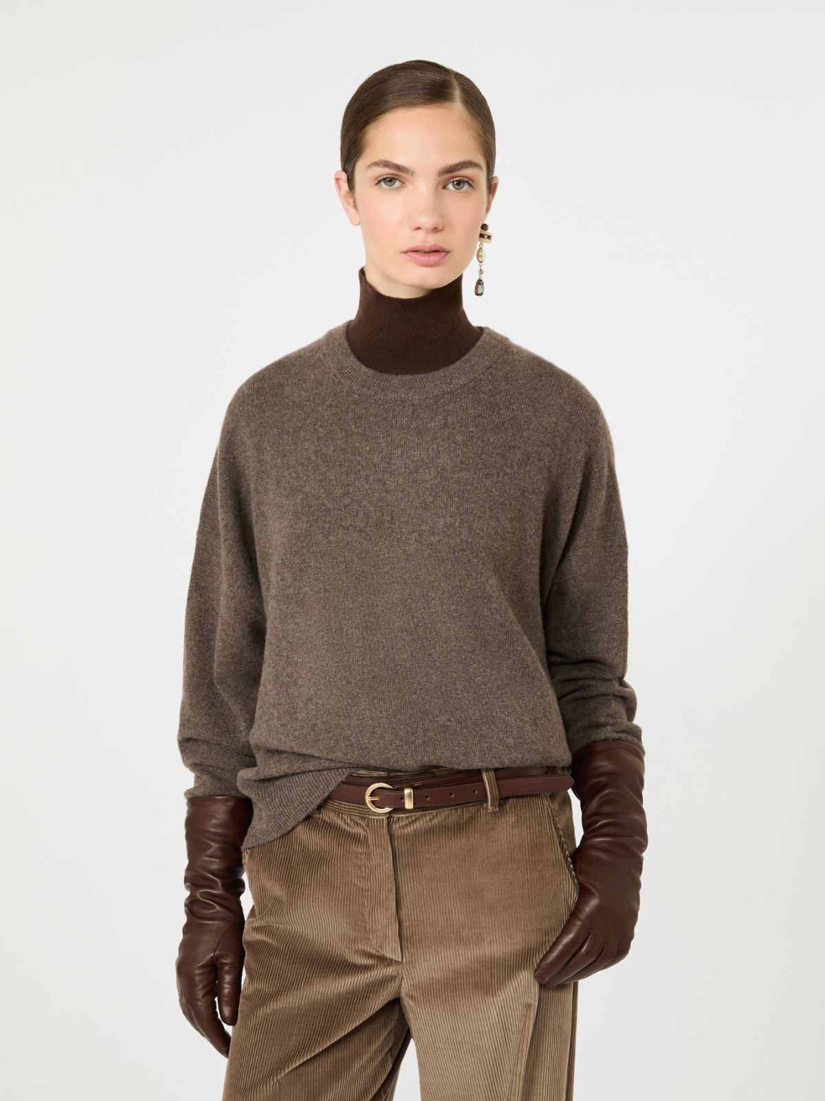 Cashmere yarn crew-neck jumper - MARRON GLACE' - Max Mara - 4