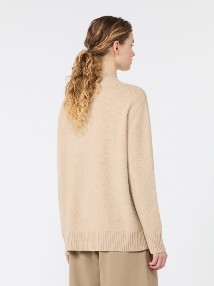 Sweter z golfem z kaszmiru - BEŻOWY - Max Mara - 3
