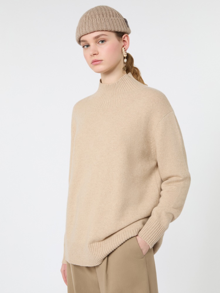 Sweter z golfem z kaszmiru - BEŻOWY - Max Mara - 4
