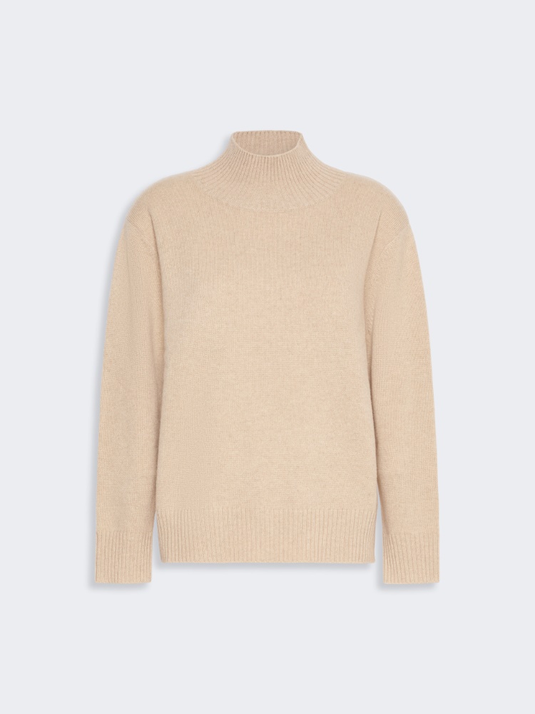 Sweter z golfem z kaszmiru - BEŻOWY - Max Mara - 5
