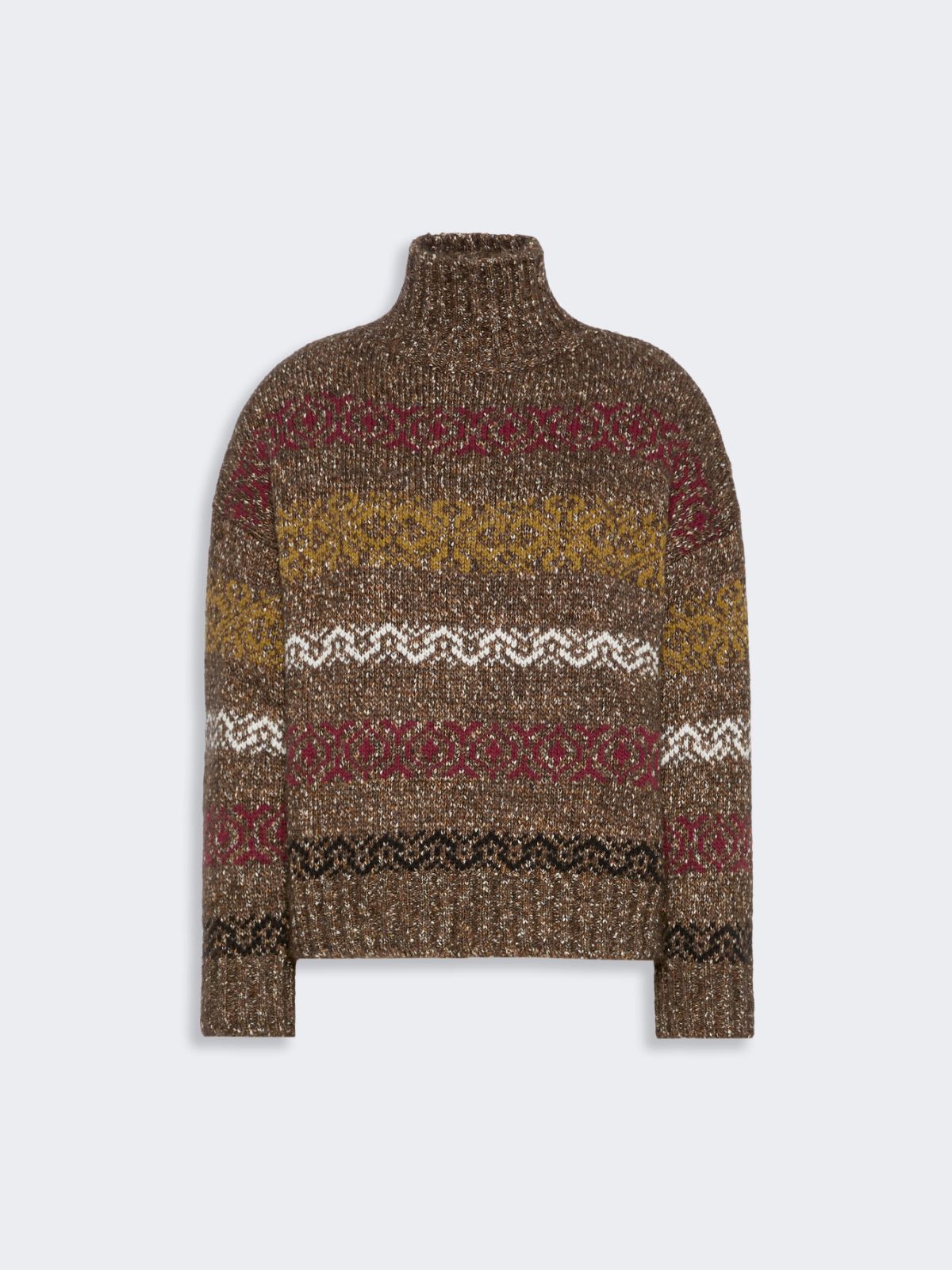 Wool-Cotton Turtleneck Sweater - CHOCOLATE - Max Mara - 5