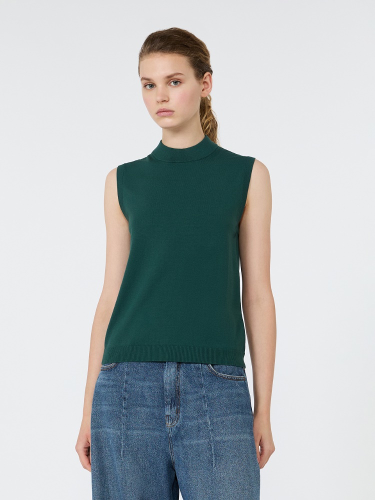 Stretch viscose sweater - GREEN - 2