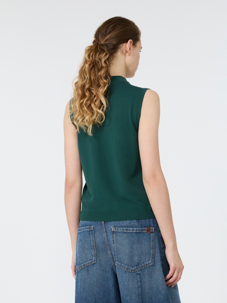 Stretch viscose sweater - GREEN - 3