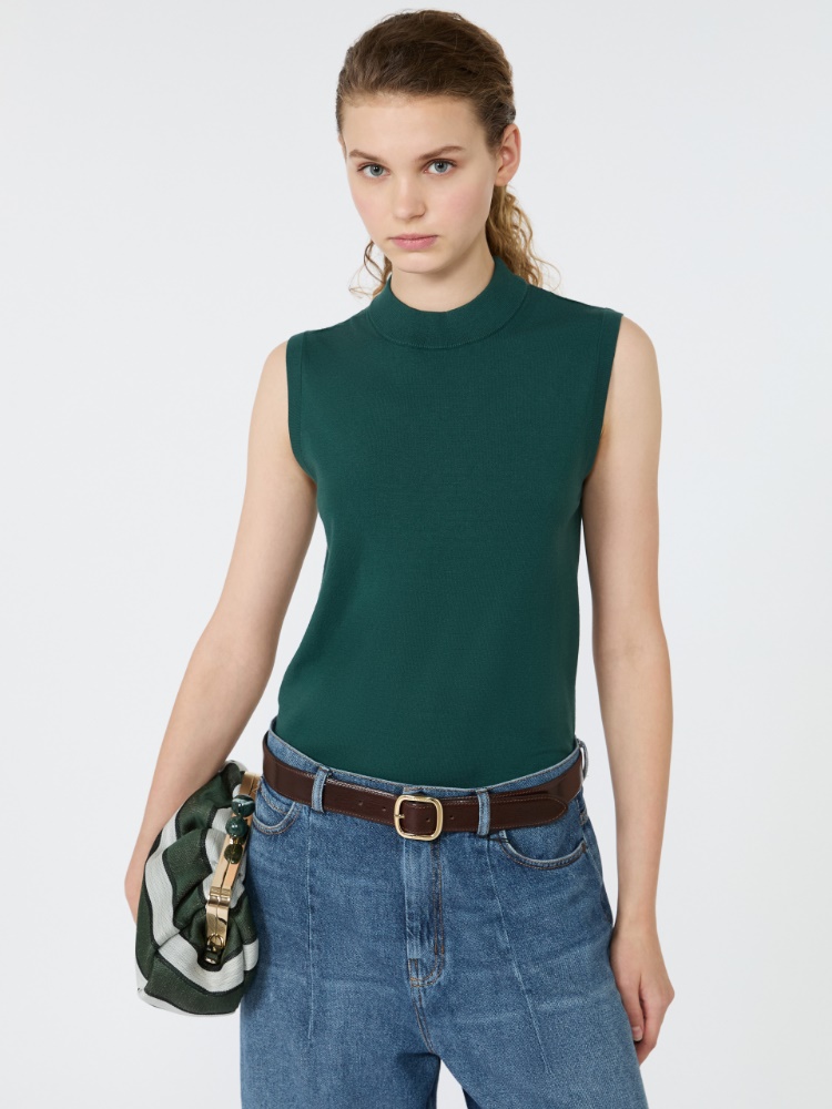 Stretch viscose sweater - GREEN - 4