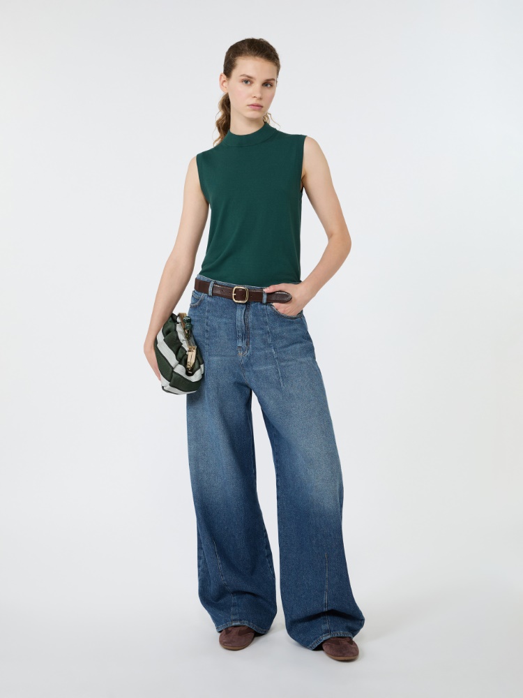 Stretch viscose sweater - GREEN