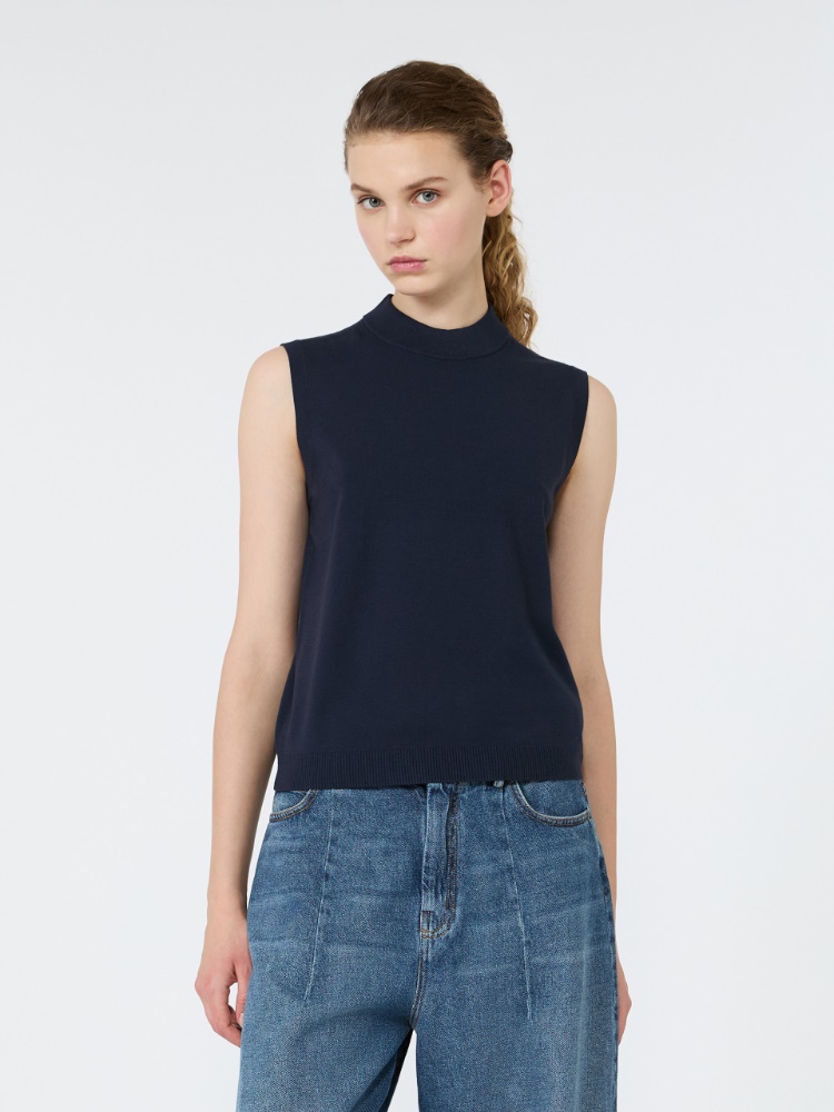 Stretch viscose sweater - NAVY - 2